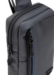 Black men's shoulder bag TORMN-0393-9J(W26) - close-up detail, on white background.