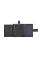 Pánska kožená peňaženka v tmavomodrej farbe PORMS-0695-7E(W26), pohľad na produkt vo vnútri na bielom pozadí.