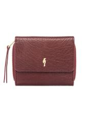 Malá skladacia dámska kožená peňaženka PORES-0816-4C(W26), pohľad spredu na bielom pozadí.