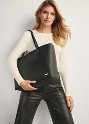 Čierna dámska kabelka shopper TOREC-1208-9I(W26)