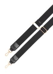 Čierna bavlnená dámska kabelka TOREN-0332-99(W26), pohľad na produkt s popruhom na bielom pozadí.