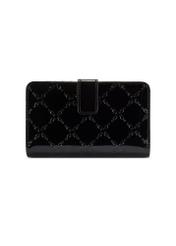 Čierna dámska peňaženka s monogramom POREC-0420-98(Z25) - pohľad na produkt zozadu na bielom pozadí.