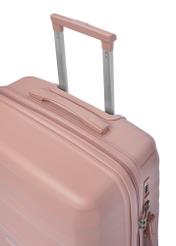 Set aus 19"/24"/28" Rollkoffern WALPP-0024-5B(W26) Nahaufnahme des Produktgriffs, Ansicht vor weißem Hintergrund.