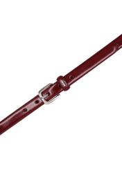 Dámsky kožený opasok tmavočervenej farby PASDS-0300-4C(Z26), pohľad na produkt zhora na bielom pozadí.
