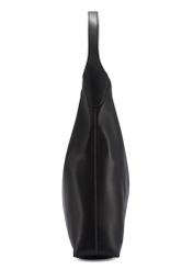 Čierna veľká dámska kabelka TOREC-1199-99(W26) - bočný pohľad na produkt, na bielom podklade.