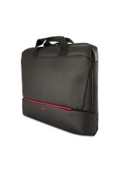 Čierna taška na notebook TORMN-0398-9J(W26), diagonálny pohľad na produkt na bielom pozadí.