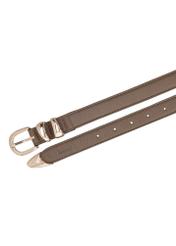 Dámsky kožený opasok PASDS-0347-1K(Z26), pohľad na produkt zhora na bielom pozadí.