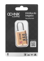 Zlatý kombinovaný zámok TSA AW-015-0002-28(W25), pohľad na produkt v balení na bielom pozadí.