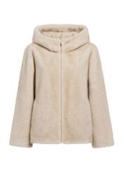 Dámska béžová kožušina na zips  FUTDP-0057-1B(Z26)