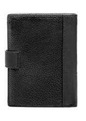 Čierna pánska kožená peňaženka PORMS-0682-99(W26), pohľad na produkt zozadu na bielom pozadí.