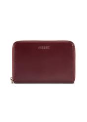 Dámska kožená peňaženka v bordovej farbe PORES-0976-49(Z25), pohľad na produkt spredu na bielom pozadí.