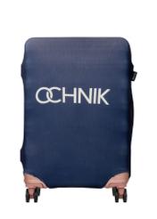 Námornícky modrý obal na stredný kufor AW-013-0002-7D-M(W26), pohľad na produkt spredu na kufri.