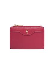 Dámska kožená peňaženka červenej farby PORES-1015R-4B(Z26), pohľad spredu na bielom pozadí.