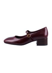 Dámske kožené lodičky v bordovej farbe BUTYD-1349-4E(Z26), bočný pohľad na produkt na bielom pozadí.
