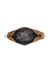 Dámska semišová kabelka v ťavej farbe TORES-1303-1D(W26), pohľad na produkt vo vnútri na bielom pozadí.