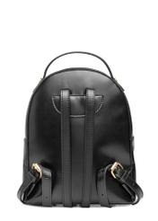 Malý čierny dámsky batoh TOREC-1128-99(W26), pohľad na produkt zozadu na bielom pozadí.