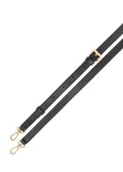 Čierna kožená dámska taška cez rameno TORES-1274-9I(W26), pohľad na produkt s popruhom na bielom pozadí.