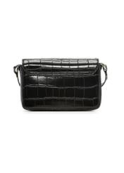 Elegantná čierna dámska kabelka v krokodílej farbe TOREC-1251-9G(Z26) - pohľad na produkt zozadu, na bielom podklade.