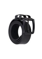 Čierny pánsky kožený opasok PASMS-0287-99(Z26), diagonálny pohľad na produkt na bielom pozadí.