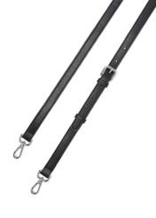 Čierna dámska kabelka TOREC-1143-9G(W26) s krokodílím vzorom, pohľad na popruh produktu na bielom pozadí.