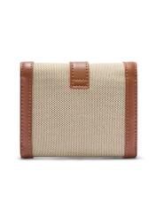 Malá béžová dámska peňaženka POREC-0433-0P(W26) - pohľad na produkt zozadu, na bielom pozadí.