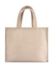 Béžová veľká dámska kabelka TOREN-0343-1A(W26), pohľad na produkt zozadu na bielom pozadí.