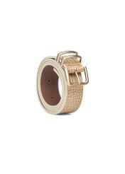 Dámsky kožený opasok béžovej farby PASDS-0341-1A(W26), diagonálny pohľad na produkt na bielom pozadí.