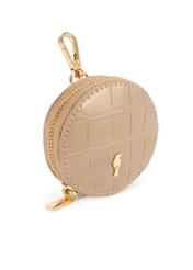 Malá béžová dámska kabelka v krokodílej farbe TOREC-1171-1B(W26) - diagonálny pohľad na produkt, na bielom pozadí.