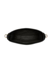 Schwarze Damen-Schultertasche TOREC-1262-9F(Z26) - Produktový pohľad na vrch, na bielom pozadí.