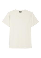 Pánske biele bavlnené tričko TSHMT-0088-0B(W26), pohľad spredu na produkt na bielom pozadí.