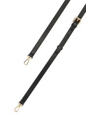 Dámska čierna kožená taška cez rameno TORES-1283-9I(W26) - detailný záber, na bielom pozadí.