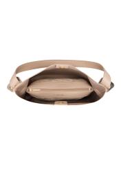 Béžová dámska nákupná taška TOREC-0903-1B(W26), pohľad na produkt vo vnútri na bielom pozadí.