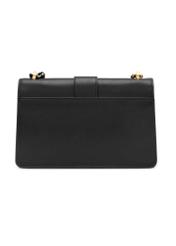 Čierna dámska taška cez rameno TOREC-1137-99(W26), pohľad na produkt zozadu na bielom pozadí.