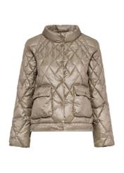 Olivovozelená prešívaná dámska bunda KURDT-0597-57(Z25)