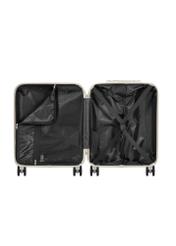 Malý bodkovaný kufor na kolieskach WALAB-0074-0P-19(W26), pohľad na produkt vo vnútri na bielom pozadí.