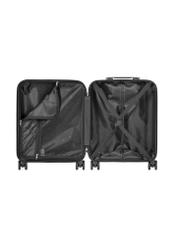 Malý vzorovaný kufor na kolieskach WALAB-0074-1P-19(W26), pohľad na produkt vo vnútri na bielom pozadí.