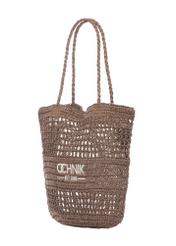 Slamovohnedá dámska nákupná taška TOREC-0924-1H(W26), diagonálny pohľad na produkt na bielom pozadí.