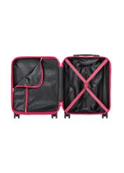 Malý kufor na kolieskach WALAB-0040-5E-19(W26), pohľad na produkt vo vnútri na bielom pozadí.