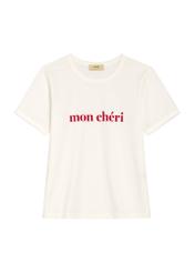 Biele dámske tričko s potlačou TSHDT-0152-0B(W26), pohľad na produkt spredu na bielom podklade.