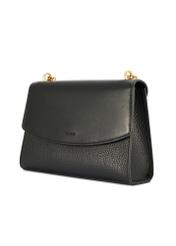 Čierna elegantná dámska taška cez rameno TOREC-1165-99(W26) - diagonálny pohľad na produkt, na bielom pozadí.