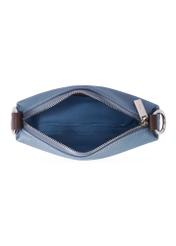 Malá modrá dámska kabelka TOREC-0882-7C(W26), pohľad na produkt vo vnútri na bielom pozadí.