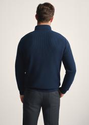 Pánsky tmavomodrý sveter so zipsom SWEMT-0167-68(Z25)