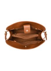 Béžová veľká dámska kabelka TOREC-1202-0P(W26), pohľad na produkt vo vnútri na bielom pozadí.