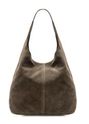 Dámska semišová shopper kabelka v khaki farbe  TORES-1177-57(Z25)