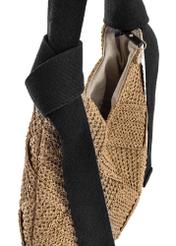 Béžová dámska kabelka z prírodného vlákna TOREC-1039-1E(W26) - detailný záber, na bielom pozadí.