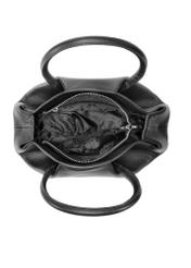 Čierna mini taška s horným uchom TORES-1203-99(Z25), pohľad na vnútro produktu na bielom pozadí.