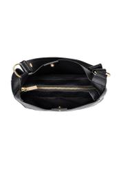 Čierna dámska hobo kabelka TOREC-1257-9I(Z26) - pohľad na produkt zhora na bielom pozadí.