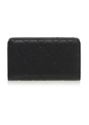 Čierna dámska peňaženka s monogramom POREC-0348A-99(Z25), pohľad zozadu na produkt na bielom pozadí.