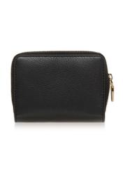 Malá čierna kožená dámska peňaženka PORES-0833R-99(Z25) - pohľad zozadu na produkt na bielom pozadí.