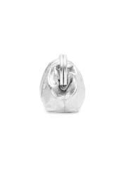 Dámska kožená kabelka striebornej farby TORES-1175-92(Z25), bočný pohľad na produkt na bielom pozadí.